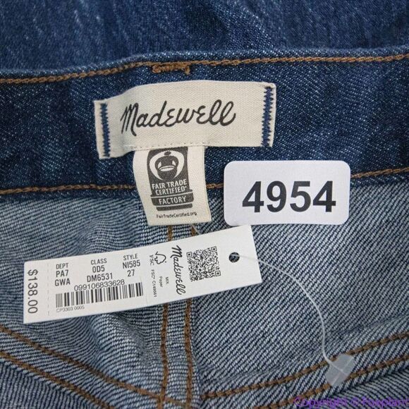 NEW Madewell The Perfect Vintage Straight Jean in Greenhaven Wash, 27 - Picture 14 of 16